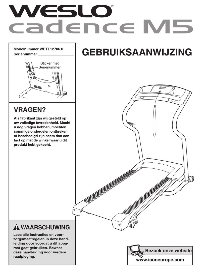 Weslo Cadence M5 Treadmill Gebruiksaanwijzing