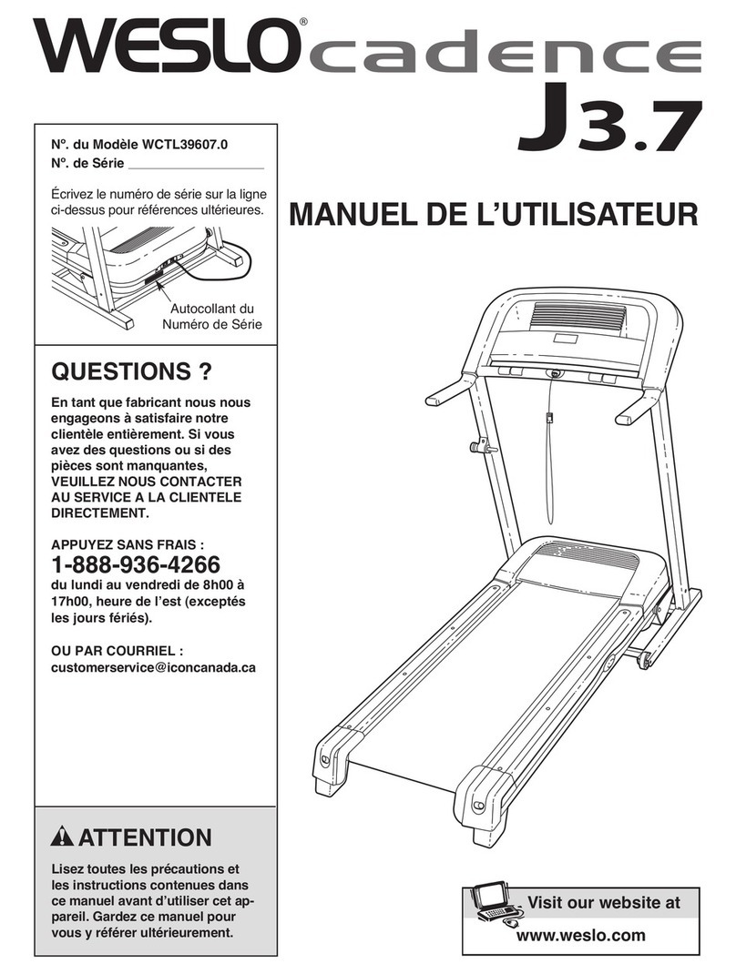 Weslo Cadence J3.7 Treadmill User manual