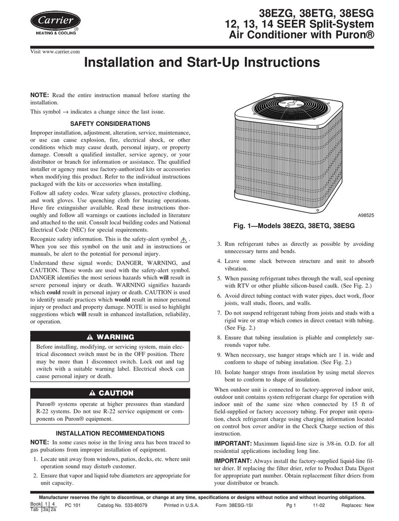 Carrier 38EZG Instructions and recipes Carrier 38EZG Instructions and recipes