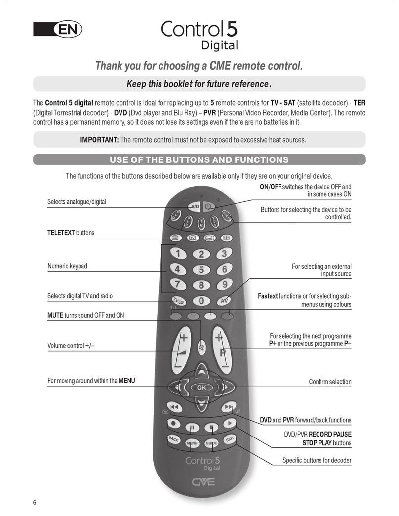 C-me Control 5 digital remote control User manual