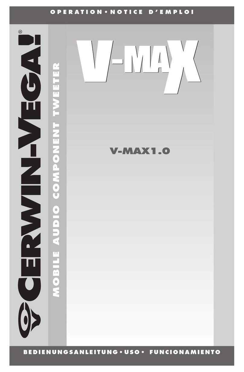 Cerwin-Vega V-MAX 1.0 Quick manual