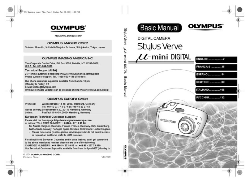 Olympus STYLUS VERVE S Installation guide