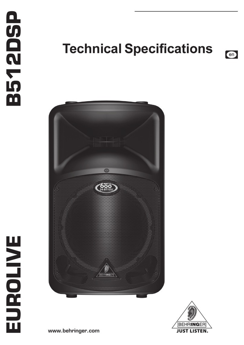 Behringer eurolive b512dsp Technical specifications Behringer eurolive b512dsp Technical specifications