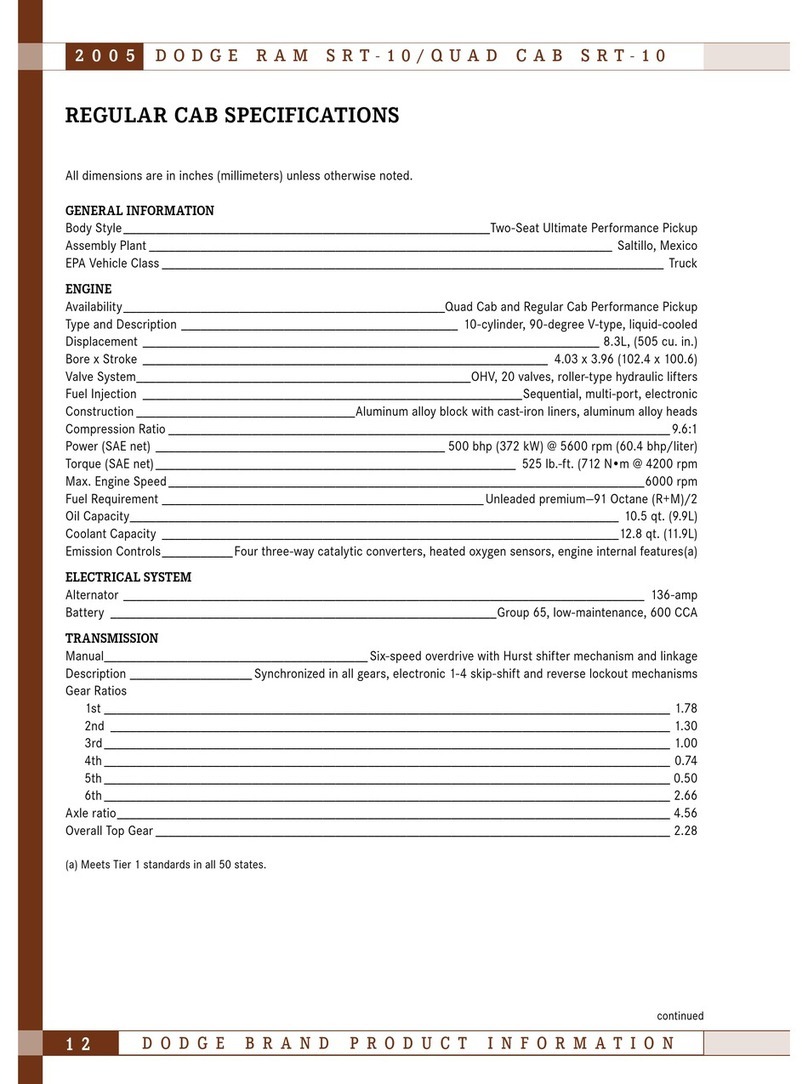 Dodge 2010 Viper SRT10 User manual