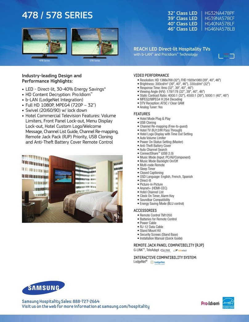Samsung HG32NA478PF Specifications