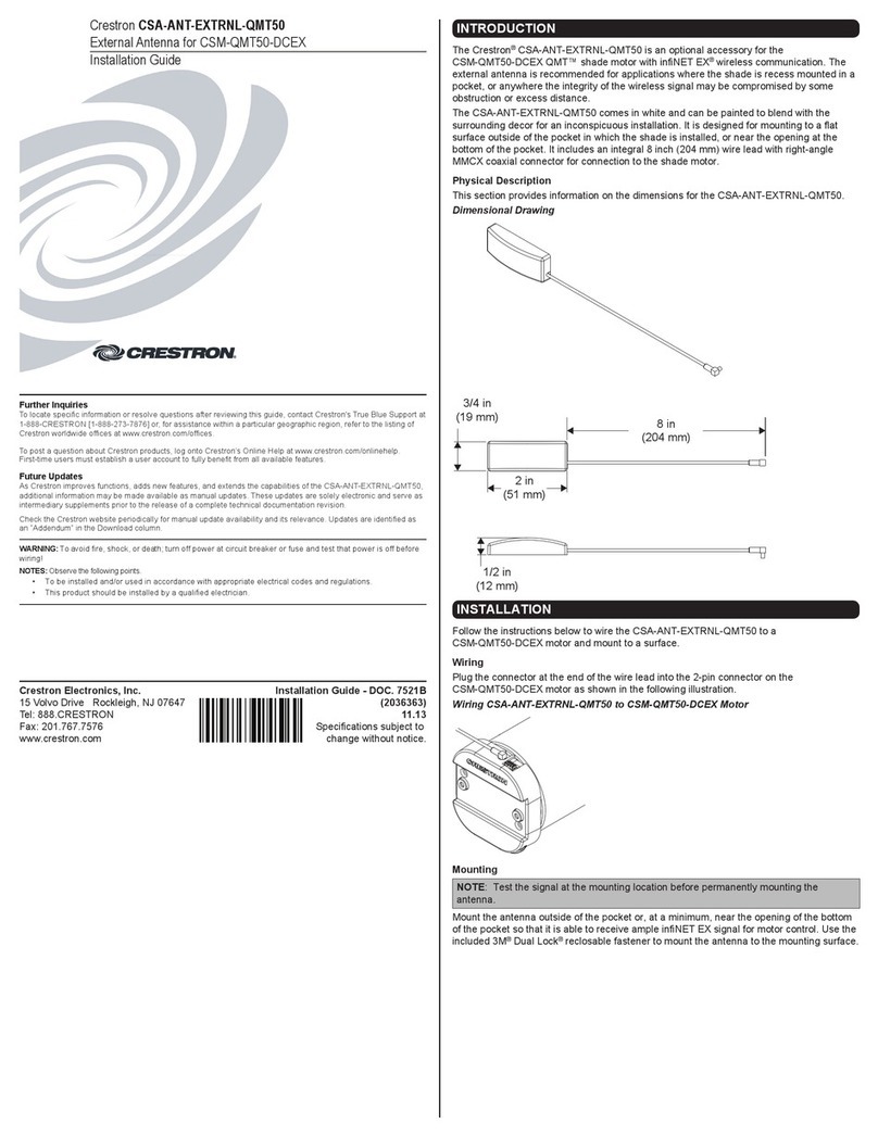 Crestron CSA-ANT-EXTRNL-QMT50 installation guide
