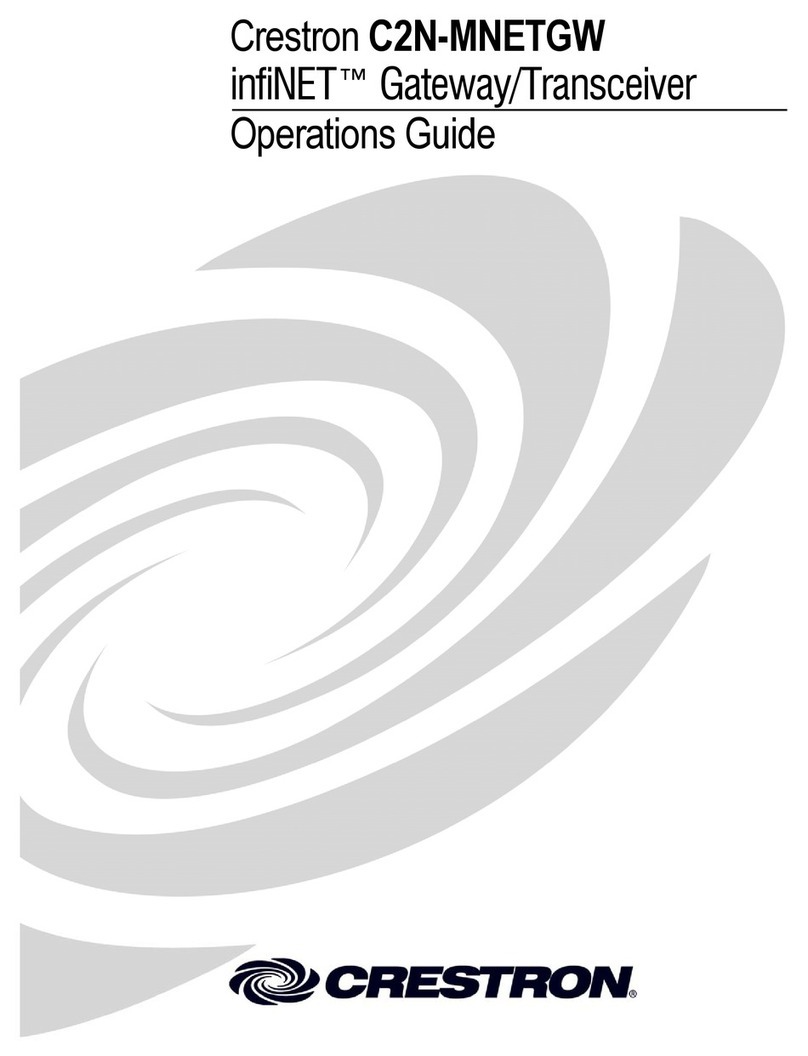 Crestron infiNET Gateway C2N-MNETGW Operation guide