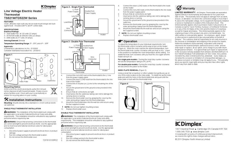 Dimplex TS521W Series user manual