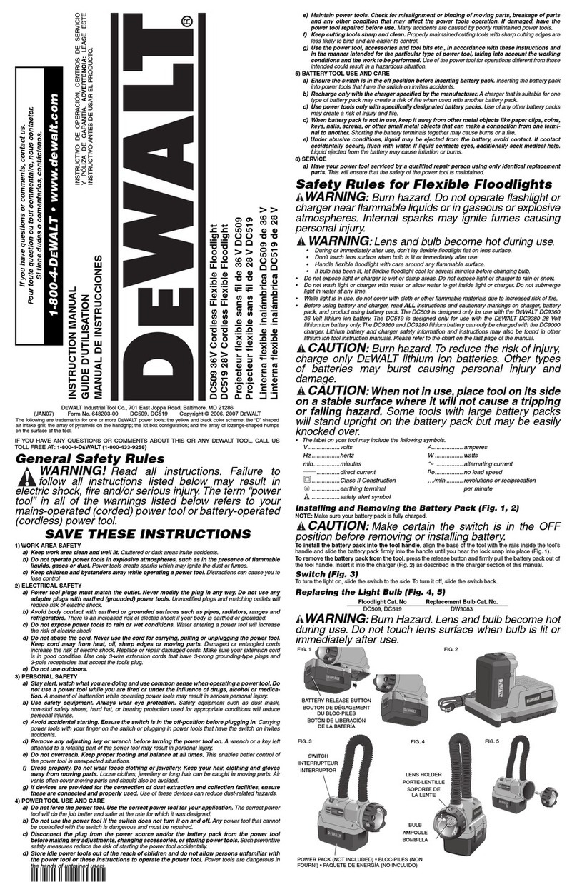 DeWalt DC509 instruction manual