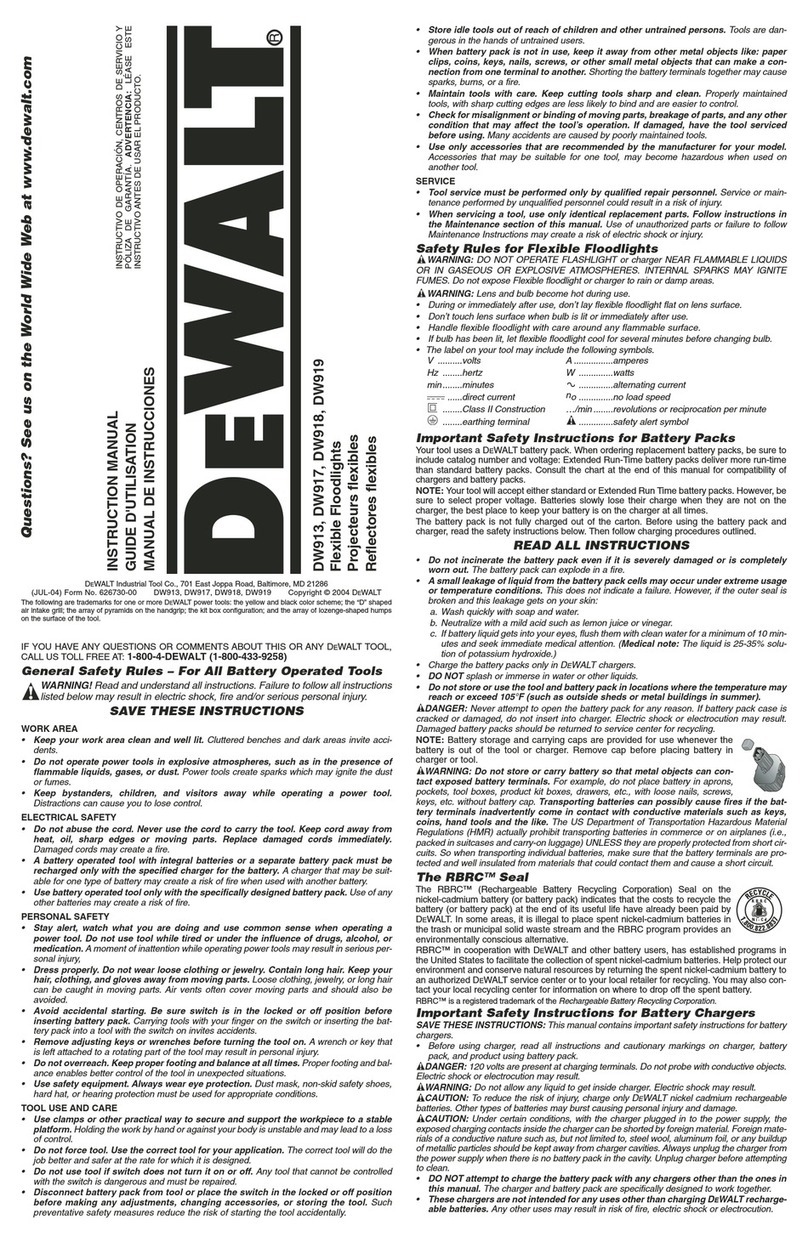 DeWalt DW918 instruction manual