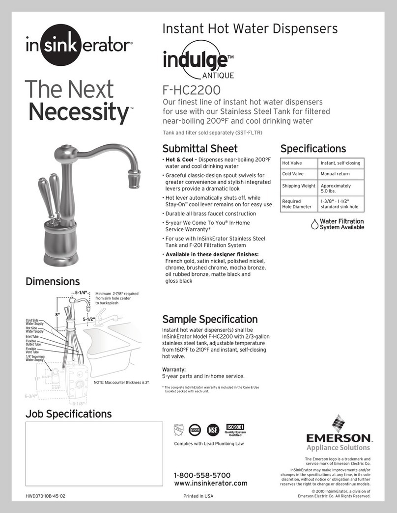 InSinkErator Indulge Antique F-HC2200 User manual