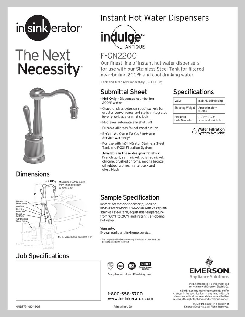 InSinkErator Indulge Antique F-GN2200 User manual