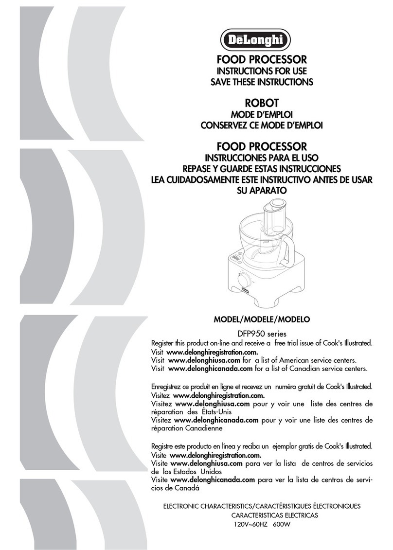 DeLonghi DFP950 Series Instructions for use DeLonghi DFP950 Series Instructions for use