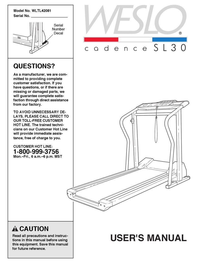 Weslo Cadence Sl30 User manual Weslo Cadence Sl30 User manual