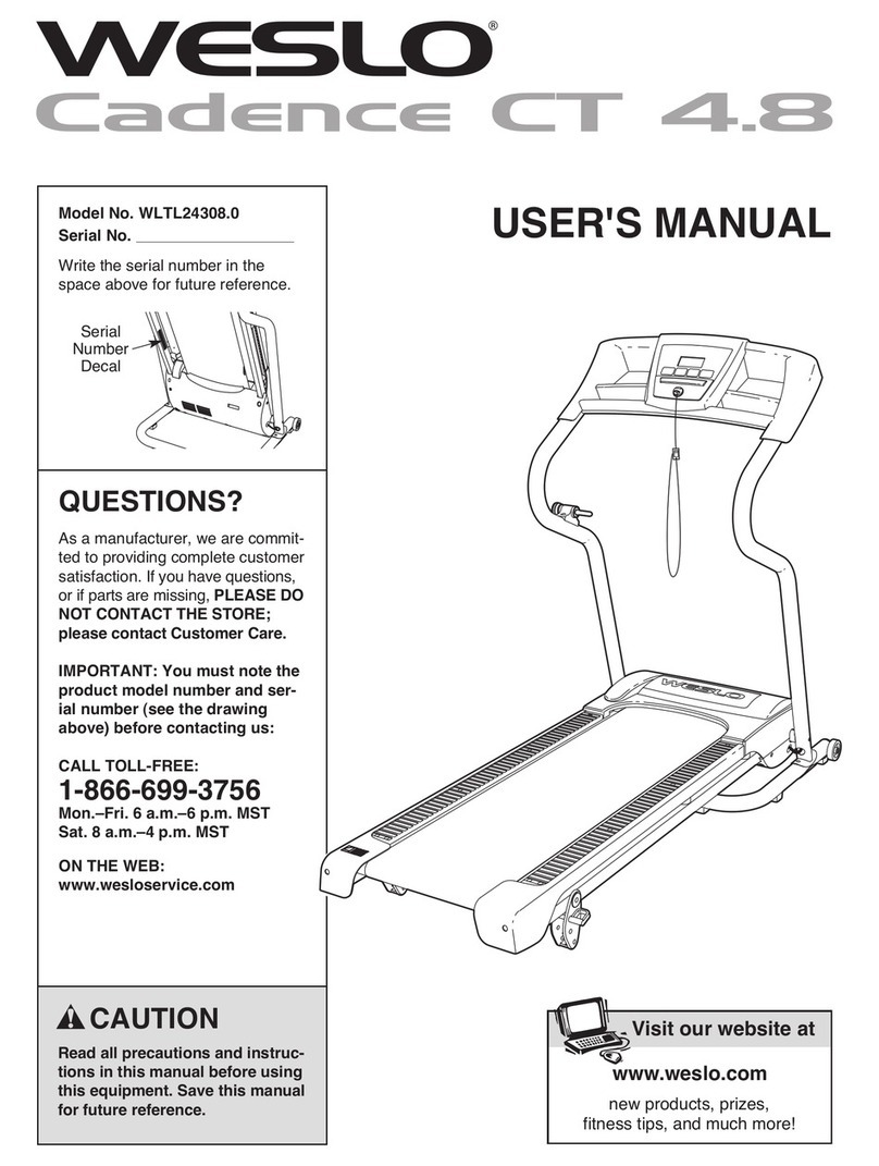 Weslo Cadence4.8 Treadmill manual