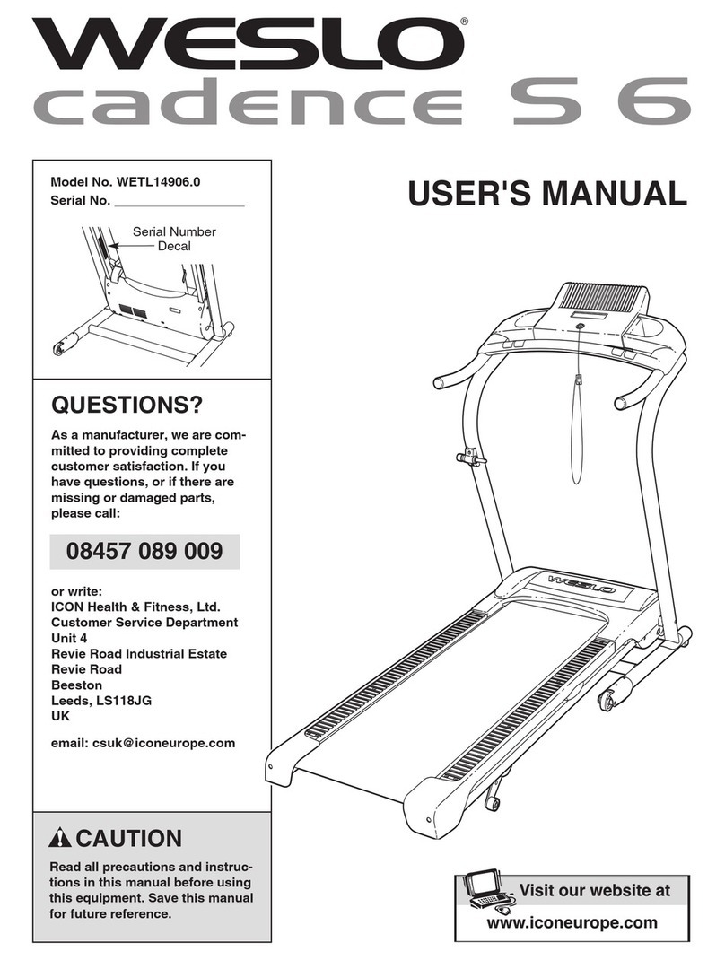 Weslo Cadence S6 Treadmill user manual