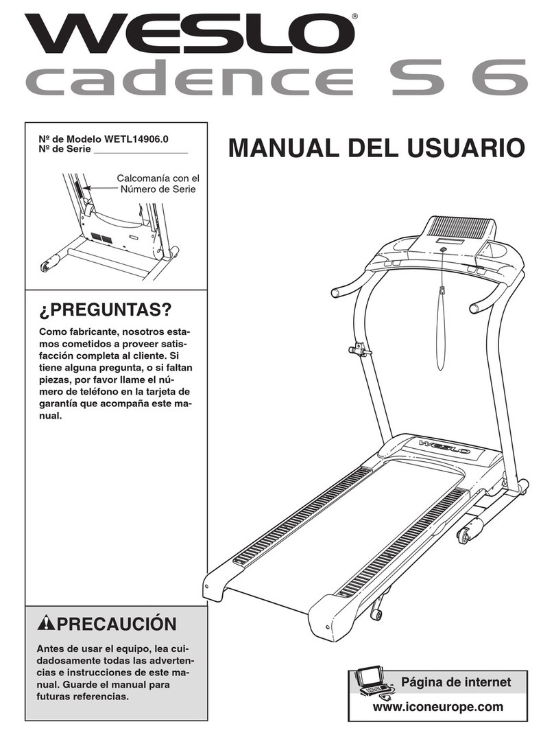 Weslo Cadence S6 Treadmill User guide