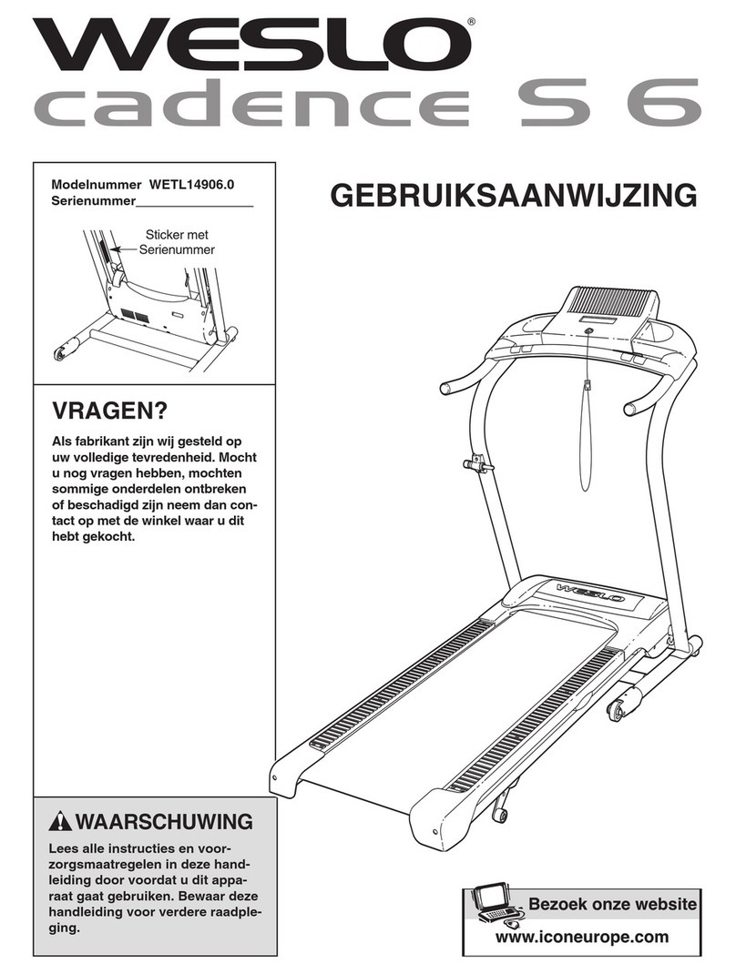 Weslo Cadence S6 Treadmill System manual