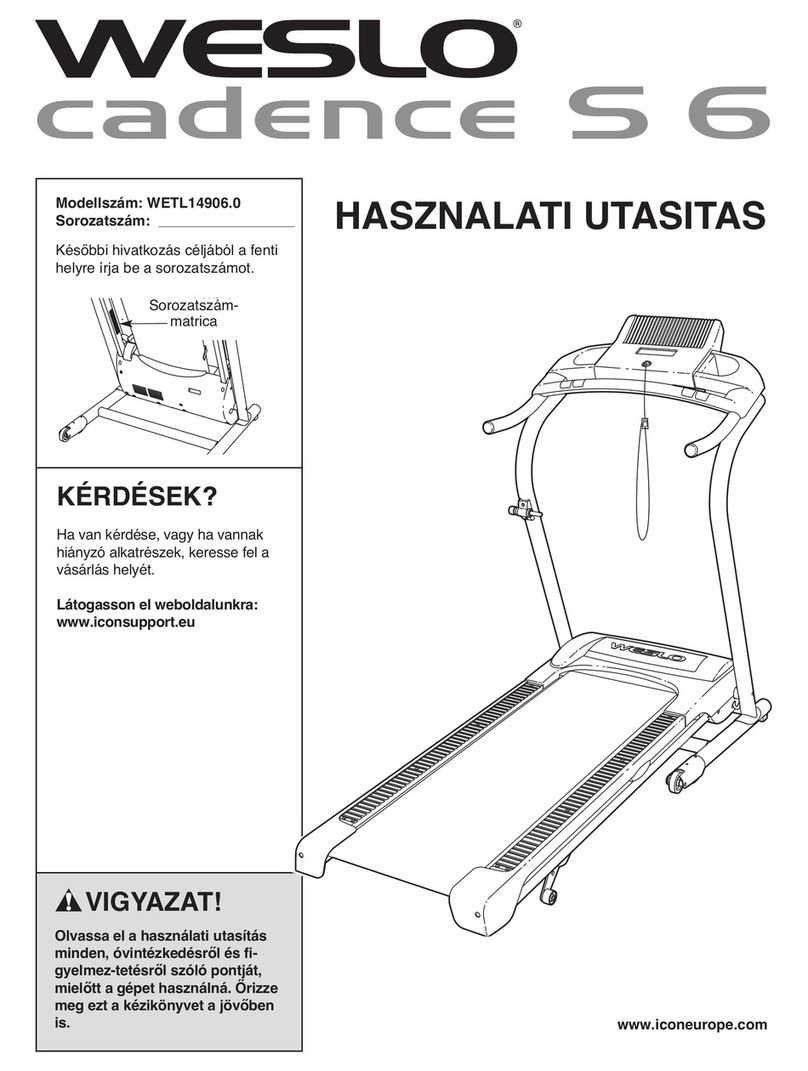 Weslo Cadence S6 Treadmill User manual