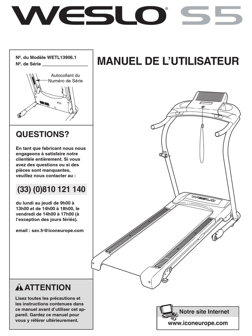 Weslo Cadence S5 Treadmill User manual