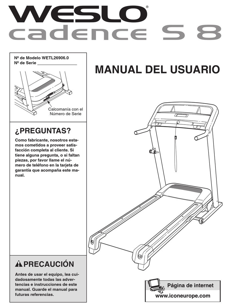 Weslo Cadence S 8 User guide Weslo Cadence S 8 User guide