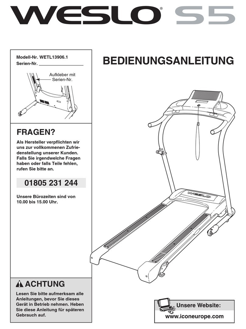 Weslo Cadence S5 Treadmill Bedienungsanleitung