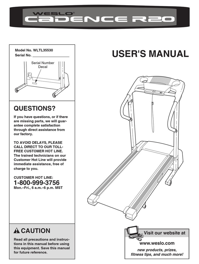 Weslo Cadence R20 Treadmill User manual Weslo Cadence R20 Treadmill User manual