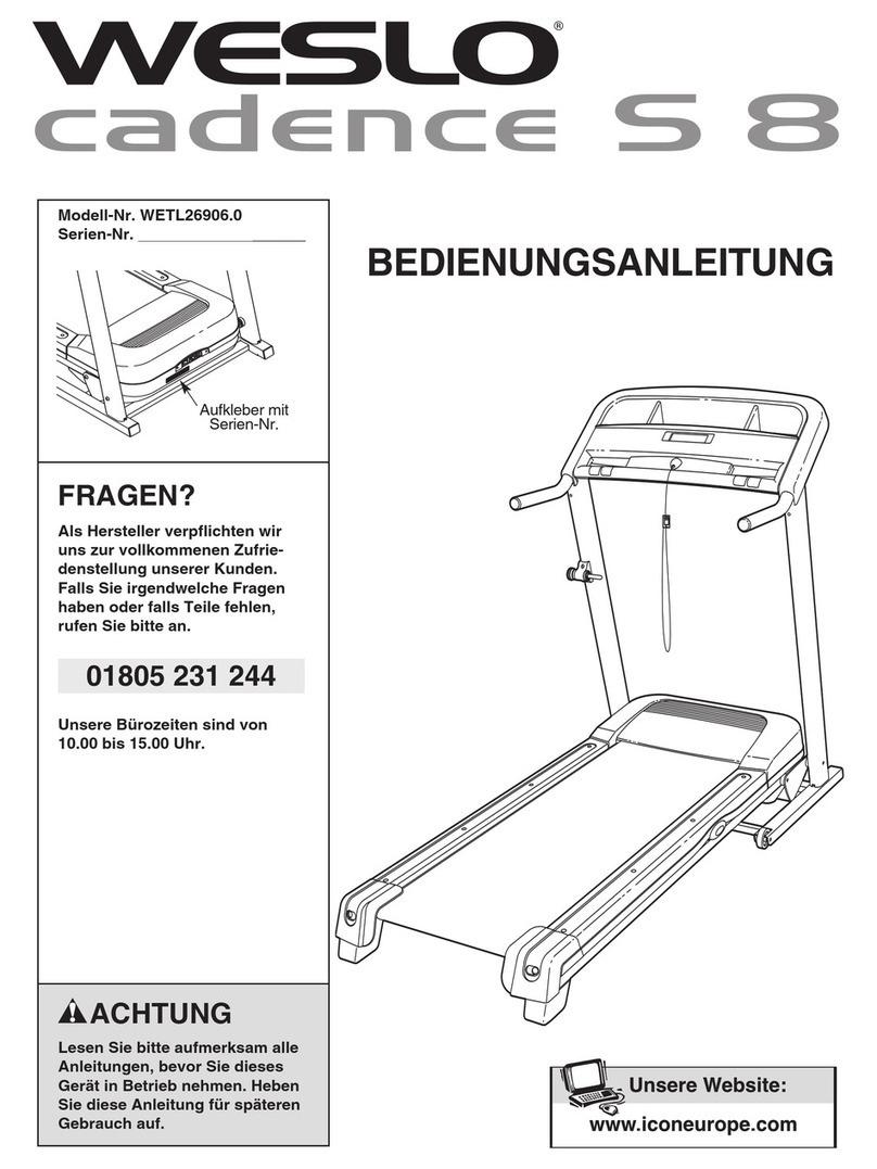 Weslo Cadence S 8 Bedienungsanleitung
