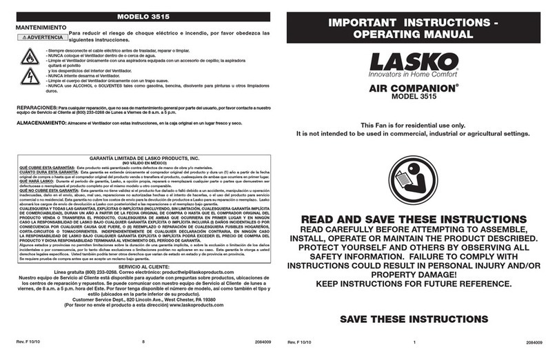 Lasko 3515 user manual