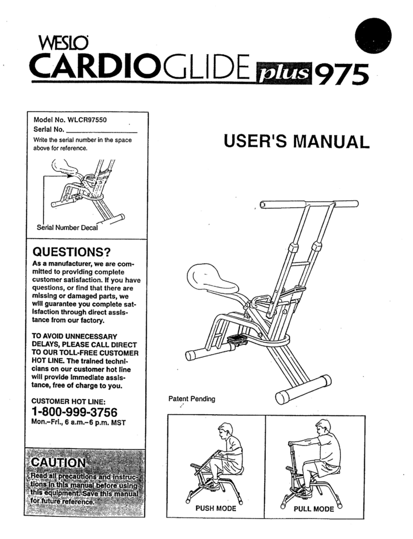Weslo Cardio Glide Plus 975 manual Weslo Cardio Glide Plus 975 manual