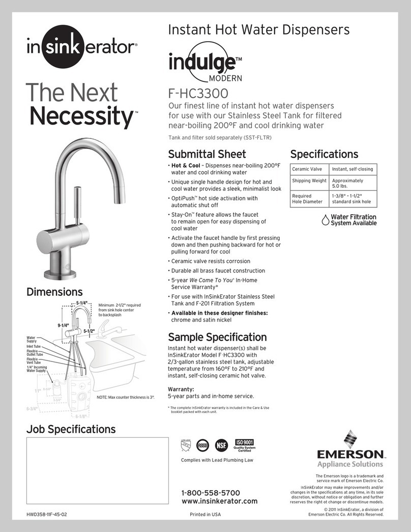 InSinkErator Indulge Modern F-HC3300 User manual