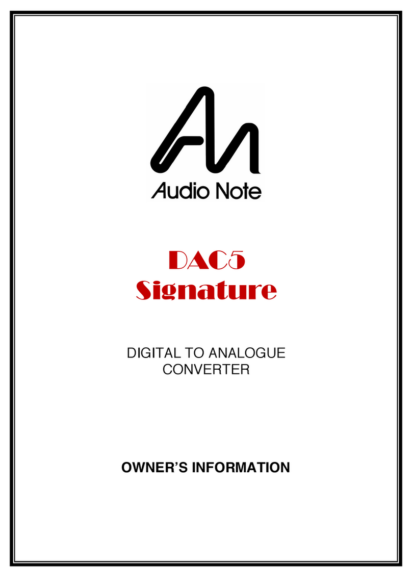 Audio Note DAC5 Signature Technical manual