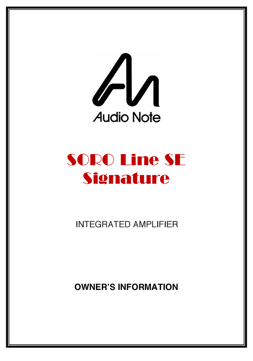 Audio Note SORO Line SE Signature Owner's Information