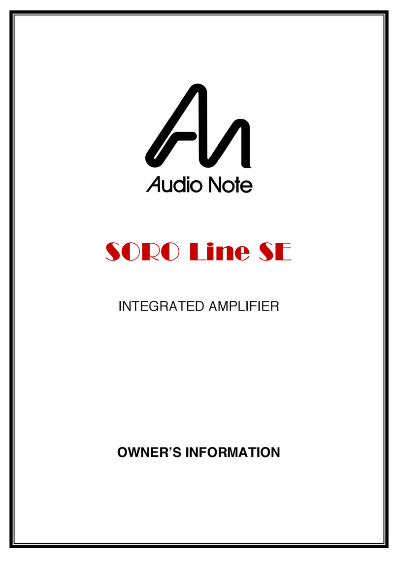 Audio Note SORO Line SE Owner's Information