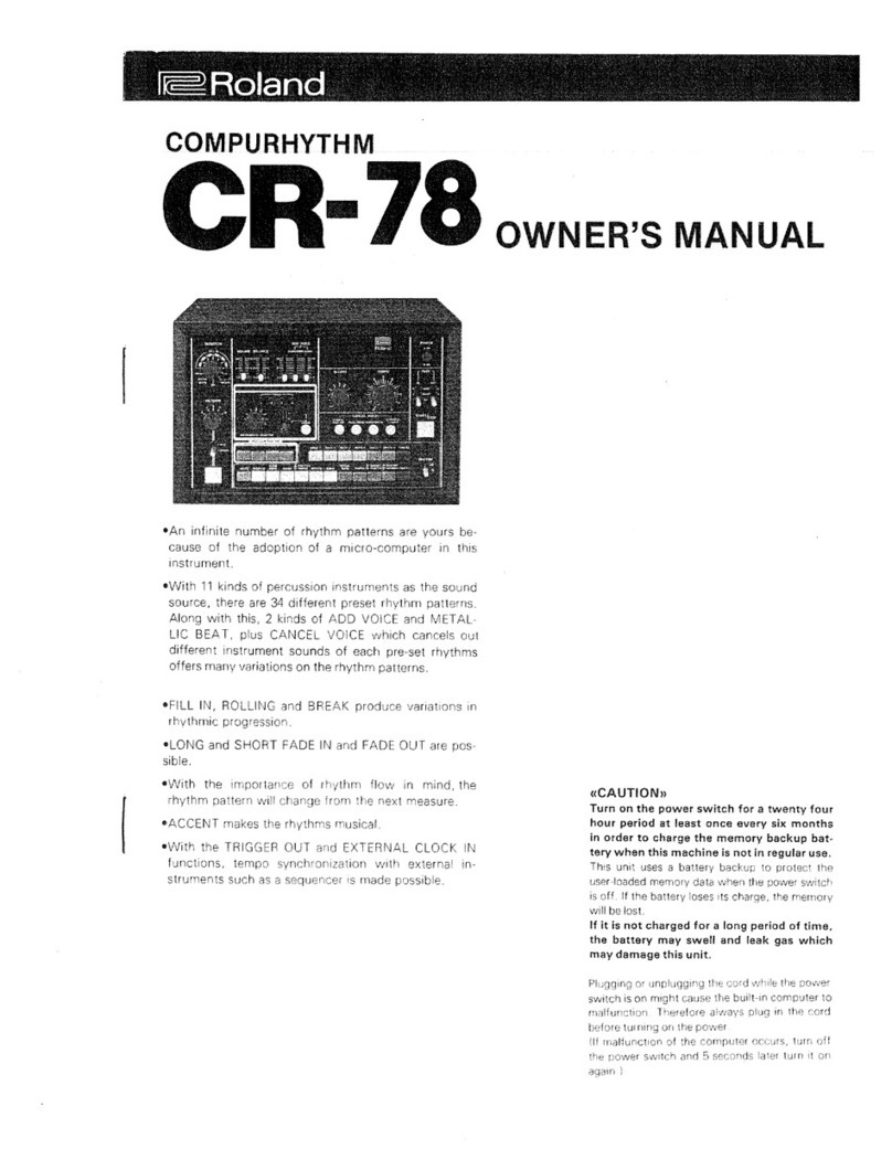 Roland Compurhythm CR-78 User manual