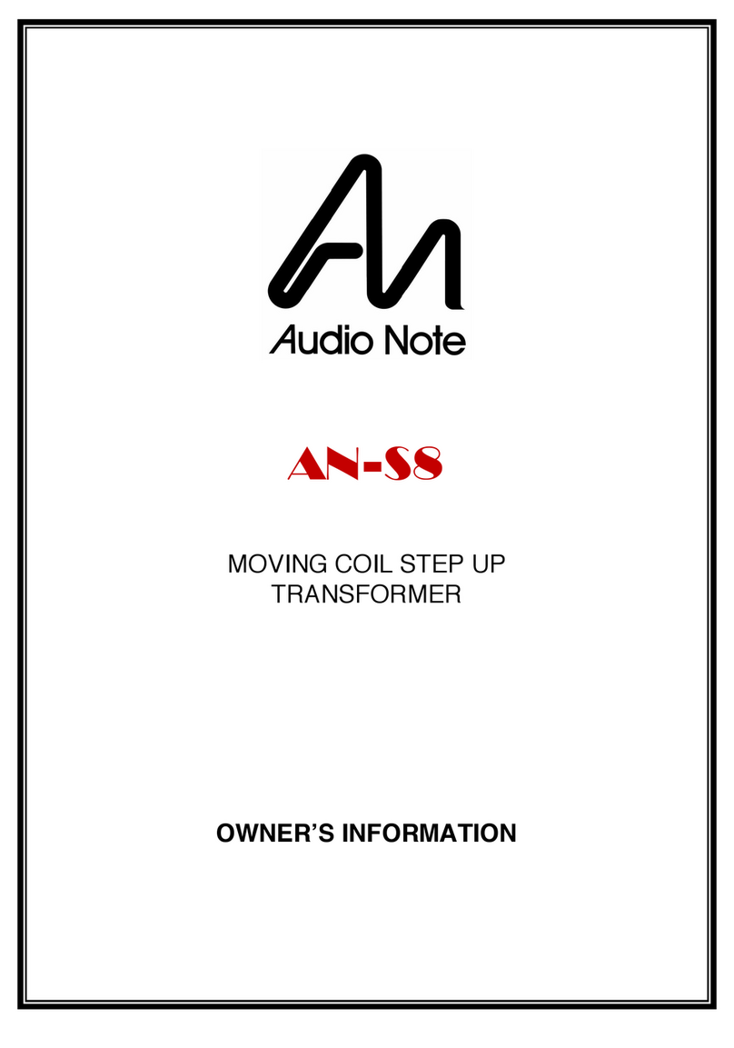Audio Note AN-S8 Owner's Information