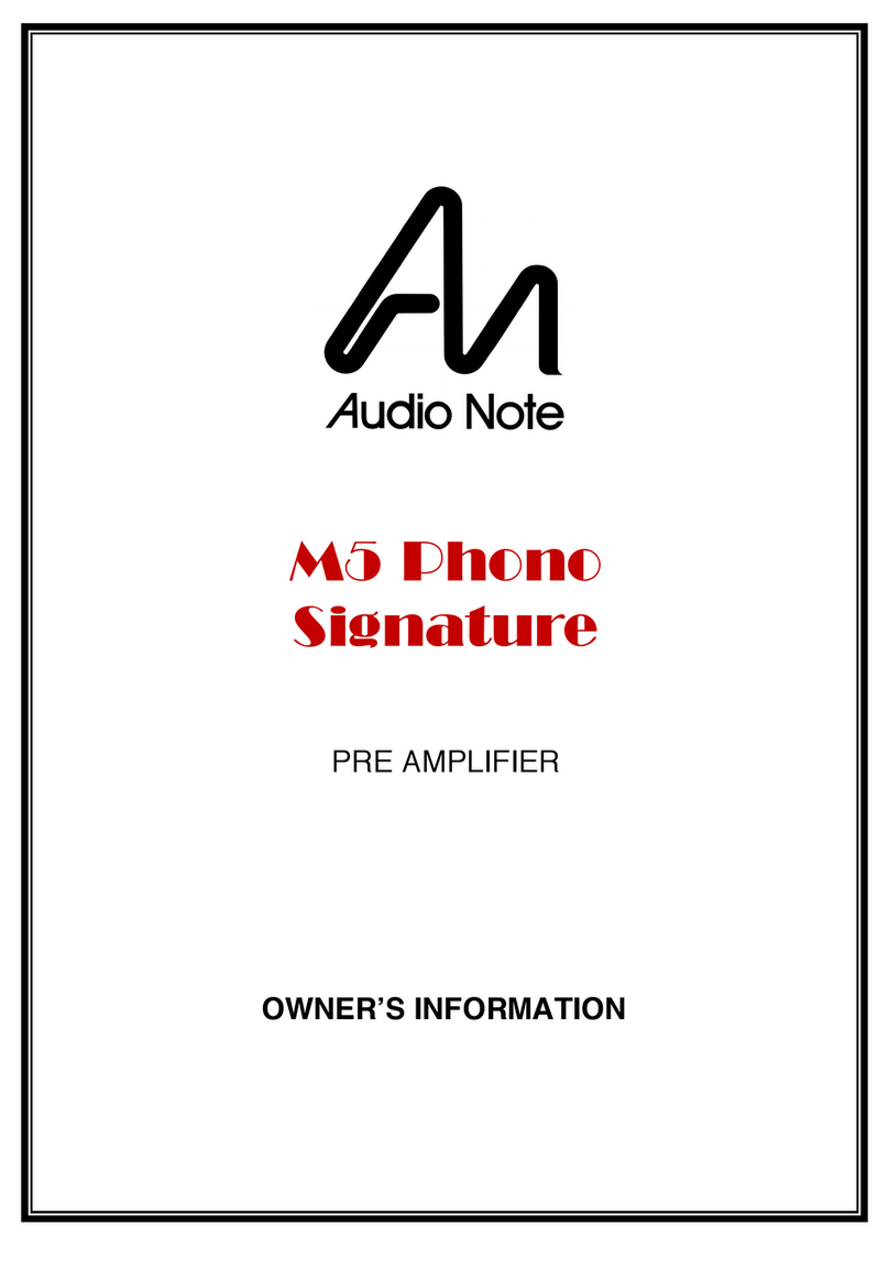 Audio Note M5 Phono Signature Technical manual