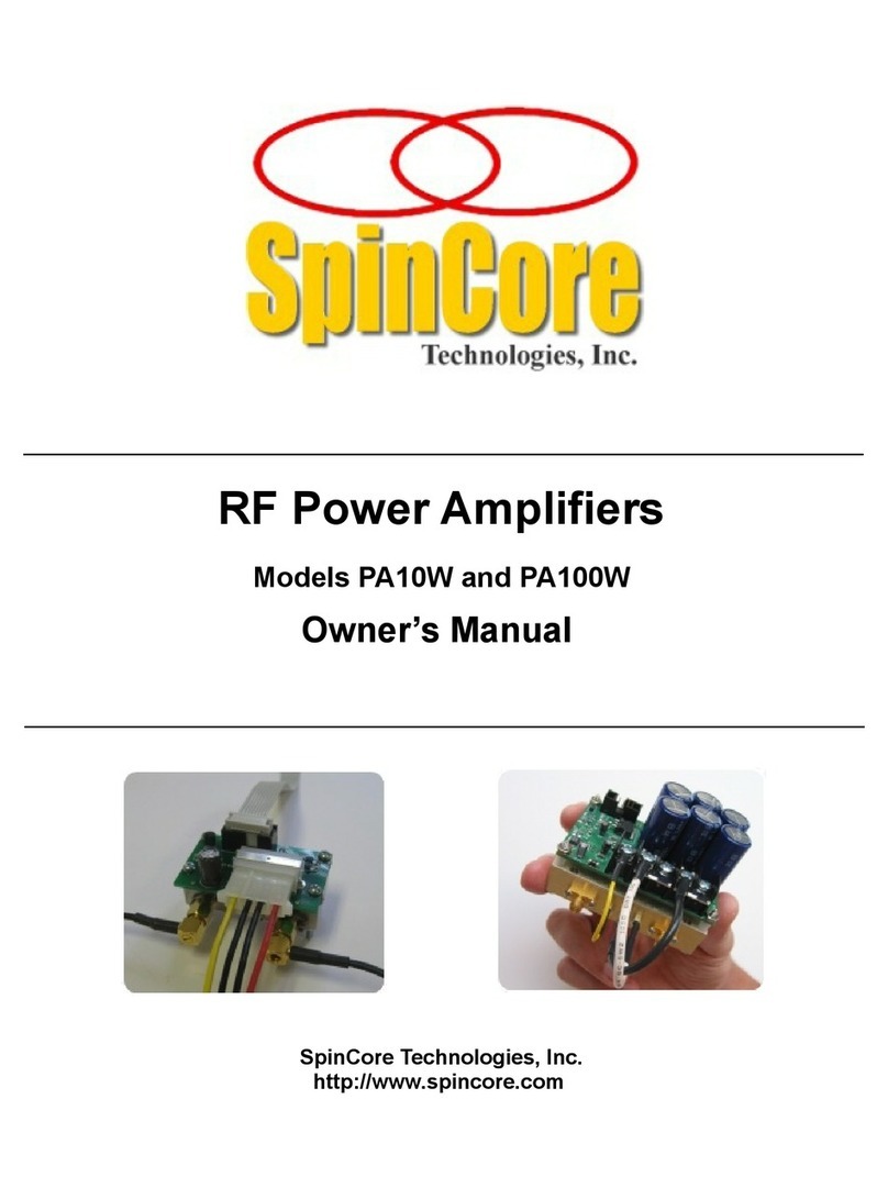 SpinCore Technologies PA10W User manual