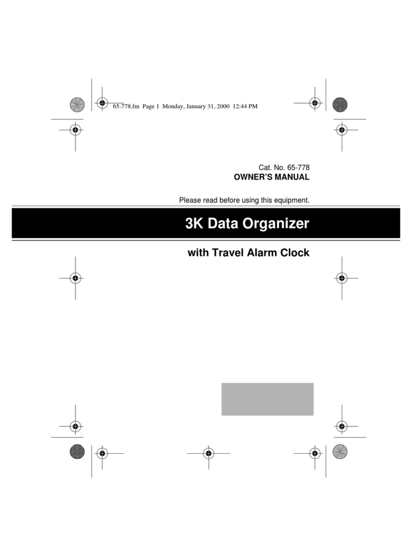 Radio Shack 3K Data Organizer owner's manual