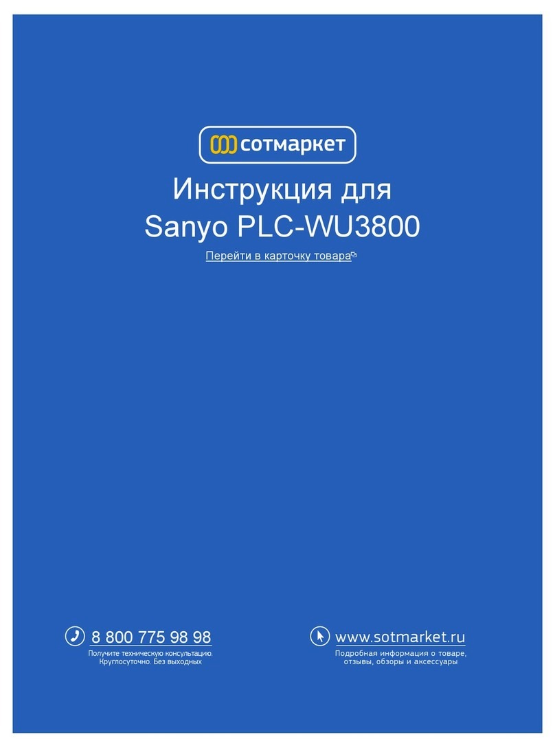 Sanyo PLC-WU3800 User manual