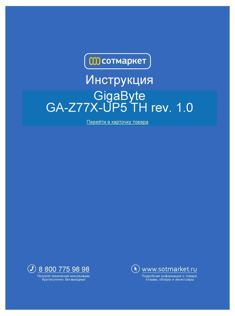 Gigabyte GA-Z77X-UP5 TH rev. 1.0 User manual