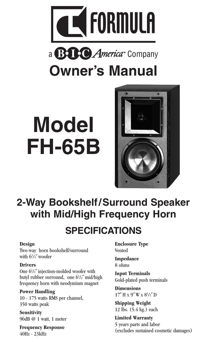 BIC Formula FH-65B owner's manual