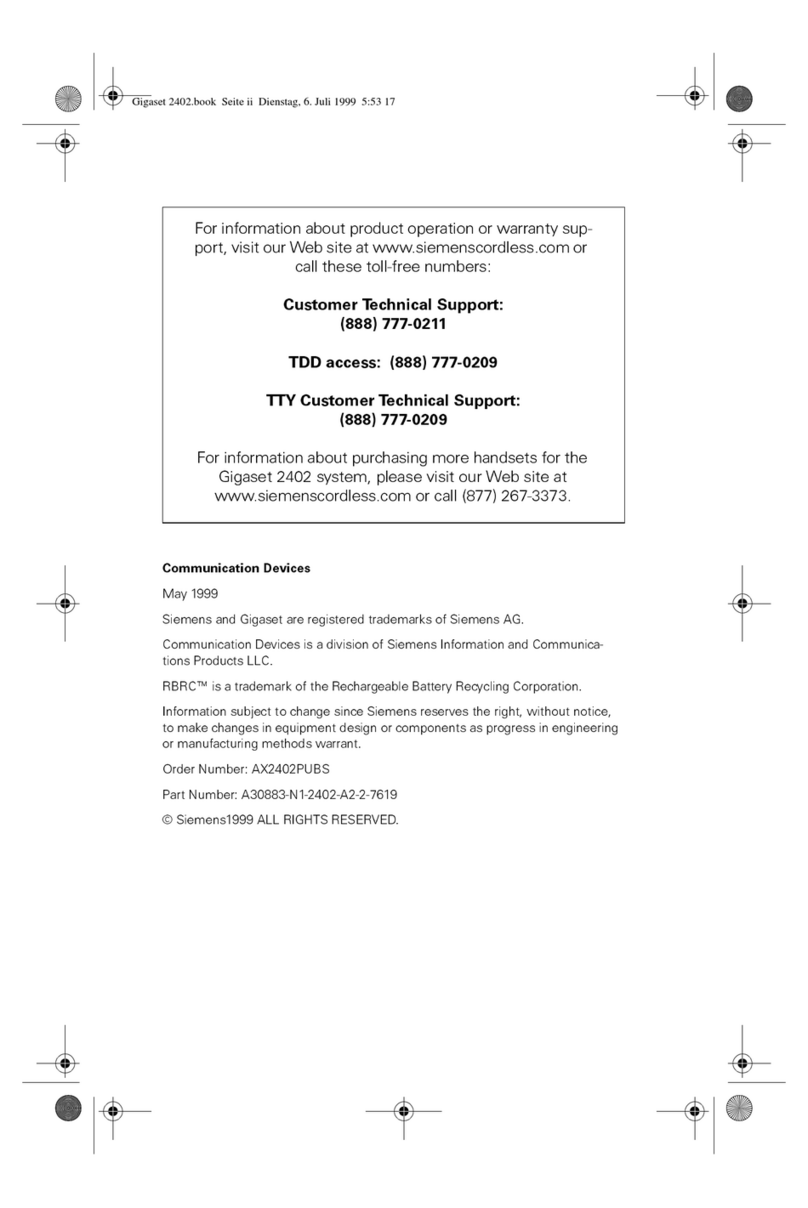 Siemens Gigaset 2402 Quick start installation guide