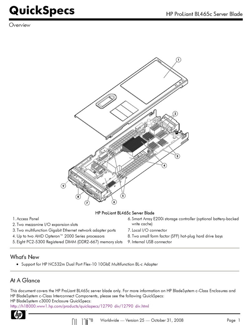 HP BL465c - ProLiant - 2 GB RAM User instructions