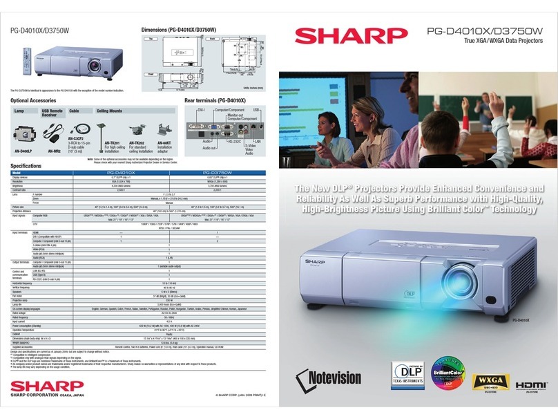 Sharp PG-D4010X - XGA DLP Projector User manual