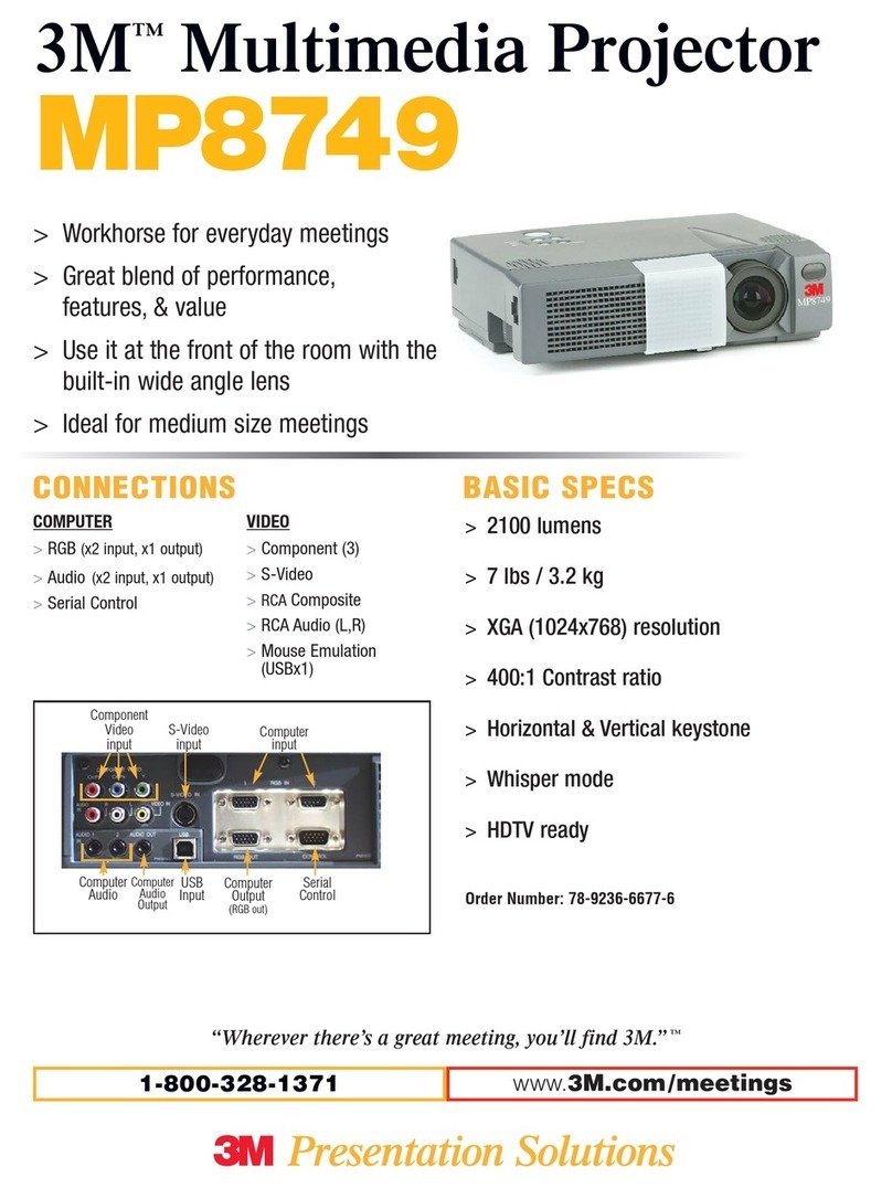 3M Multimedia Projector MP8749 Manual