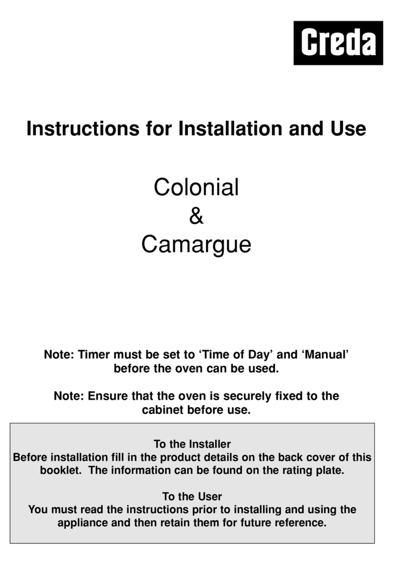 Creda Colonial Camargue Instructions for installation and use