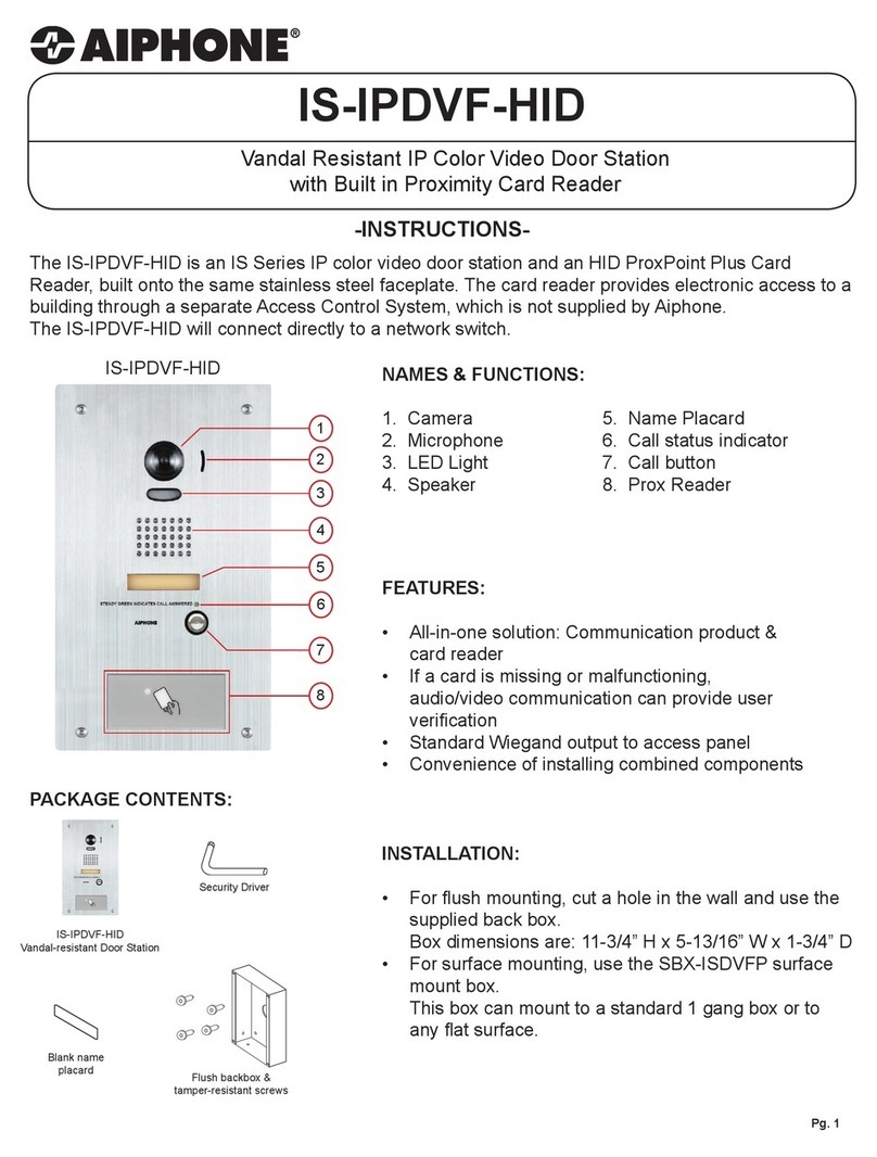 Aiphone IS-IPDVF-HID User manual