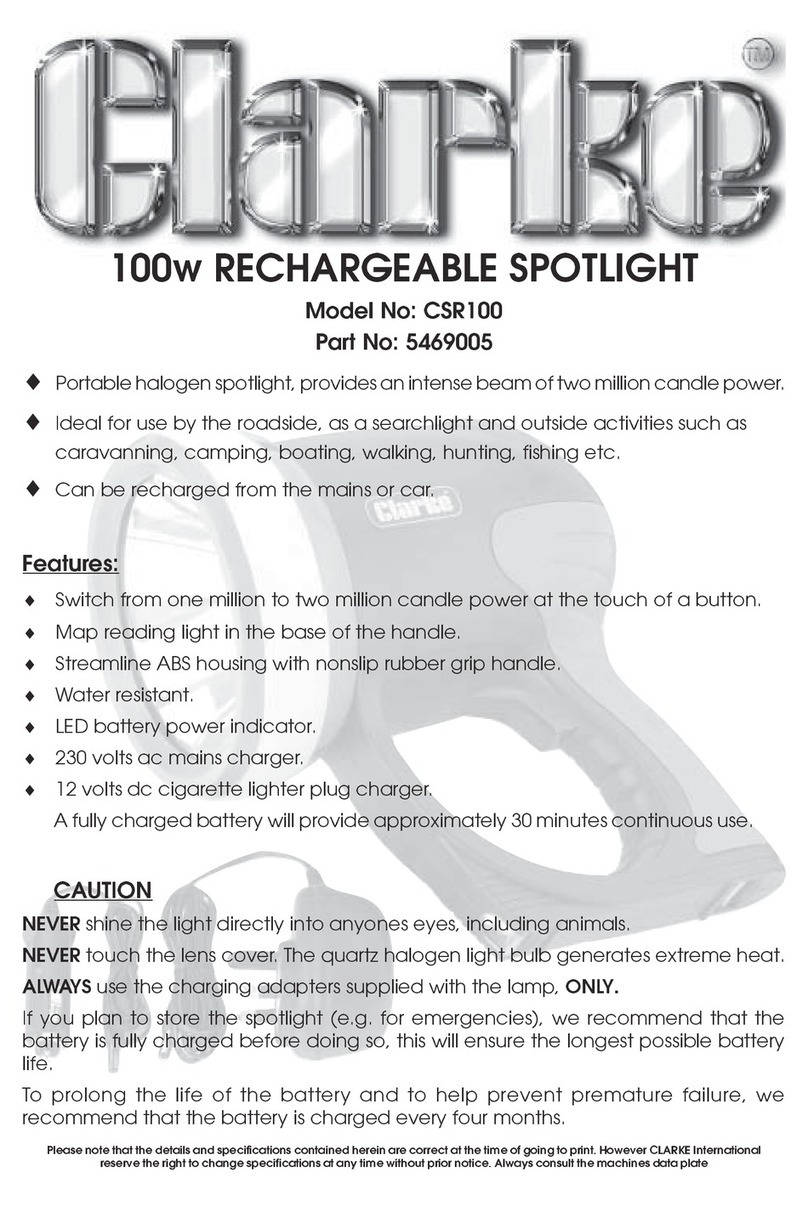 Clarke CSR100 User manual