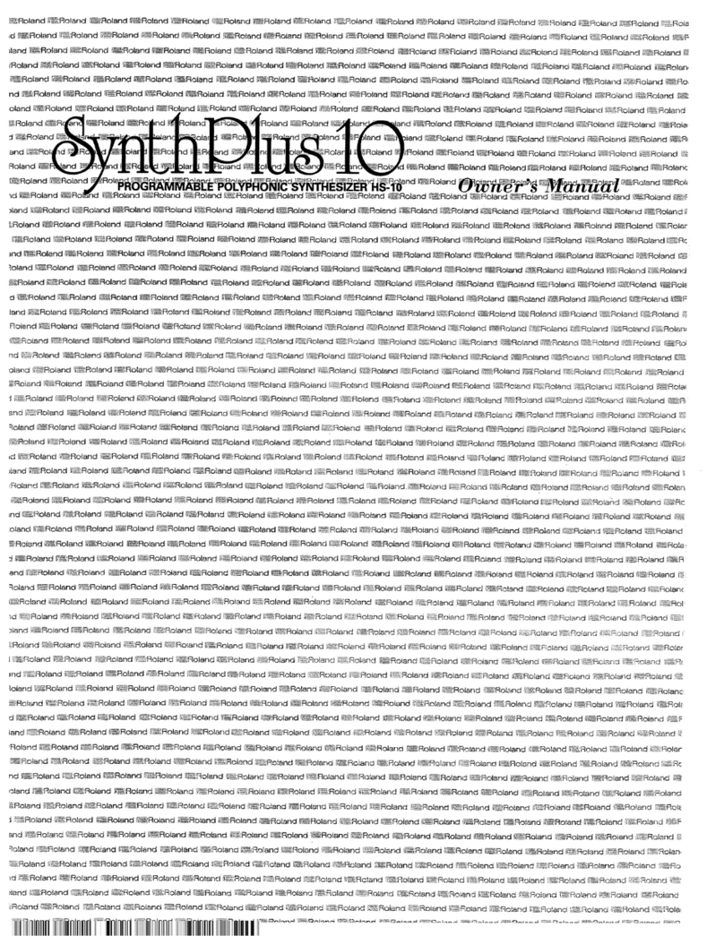 Roland SynthPlus10 HS-10 User manual